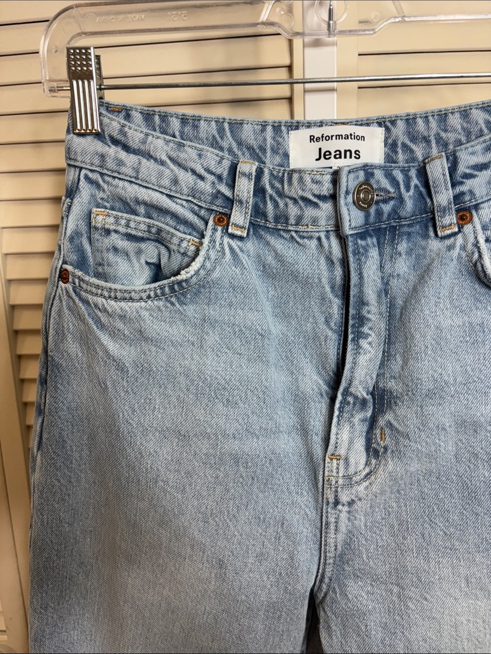 Reformation Wilder High Rise Wide Leg Cropped Jeans Tenaya Destroyed Hem Size 26 - Picture 5 of 11